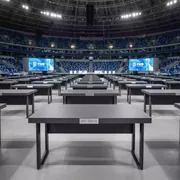 Аренда Стол мобильный складной графит антрацит 25 мм 140х70 см на арене «Фишт» — ART SPACE