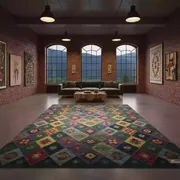 Аренда Ковер индийский из эвкалиптового шелка Salone di Milano в Green Flow Hotel — ART SPACE