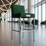 Аренда Стул барный Kongsberg изумрудная ткань стальные ножки в Гранд Отель Сочи — ART SPACE