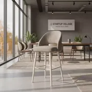 Аренда Стул полубарный Маллин велюр Velutto серо бежевый белая морилка в Cosmos Sochi Hotel — ART SPACE