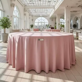 Аренда Скатерть круглая розовая 3,3 м в ресторане «La Terrazza» — ART SPACE
