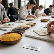 Аренда Мастер класс по аппликации из круп в банкетном зале «Дельфин» — ART SPACE