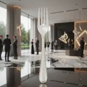 Аренда Вилка для пирожного Ансер серебро Gold кант в Radisson Collection Paradise — ART SPACE
