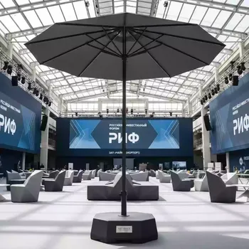 Аренда Зонт уличный SKY круглый с базой в зале «Чайка» (Морпорт) — ART SPACE