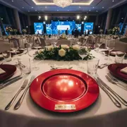 Аренда Тарелка подстановочная Gatsby красная 33 см в отеле Hyatt Regency Sochi — ART SPACE
