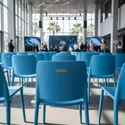 Аренда Стул пластиковый голубой Ginevra в Grand Karat Sochi — ART SPACE