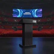 Аренда Трибуна черная с блестящими элементами в Red Arena — ART SPACE