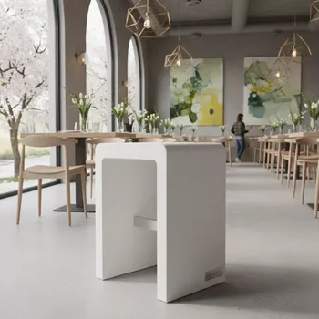 Аренда Табурет Flow RAL 9003 белый в ресторане «Плакучая Ива» — ART SPACE