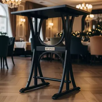 Аренда Подстолье металлическое барное двойное складное Tripe Double Folding в ресторане «Магадан» — ART SPACE