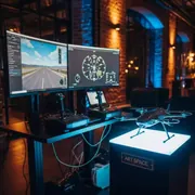 Аренда Рабочее место оператора БПЛА интерактивное с моделью квадрокоптера в ресторане «Баран-Рапан» — ART SPACE