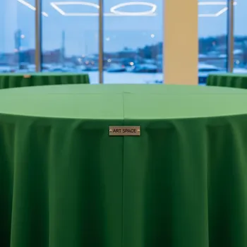 Аренда Скатерть круглая Pantone 361 зеленая на территории Морпорта Сочи — ART SPACE