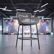Аренда Барный стул плетеный из светло серого роупа Марсель в Mantera Supreme — ART SPACE