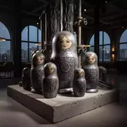 Аренда Матрешки настольные в ресторане «Баран-Рапан» — ART SPACE