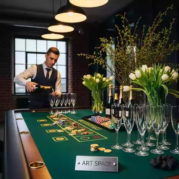 Аренда Казино кулинарное новогоднее шампанское в отеле Radisson Lazurnaya — ART SPACE