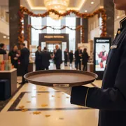 Аренда Поднос круглый из коричневого пластика 35 см в отеле Radisson Lazurnaya — ART SPACE