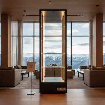 Аренда Витрина с подсветкой черная 46х40х215 см в Green Flow Hotel — ART SPACE