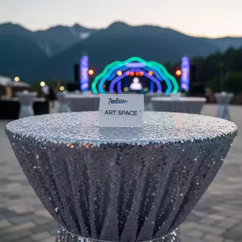 Аренда Скатерть пайетка молочная в Radisson Hotel Rosa Khutor — ART SPACE