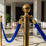 Аренда Канат плетеный синий для золотых столбиков Красная дорожка в Imeretinskiy Hotel — ART SPACE