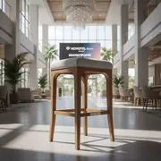Аренда Стул полубарный светло серый деревянный Такер в Novotel Resort — ART SPACE