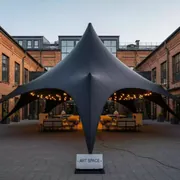 Аренда Шатер Кайт 12х18 черный в ресторане «Сыроварня» — ART SPACE