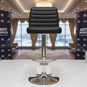 Аренда Стул барный Hi Tec черный из экокожи в отеле «Звездный» — ART SPACE