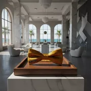 Аренда Бабочка официанта VIP цвета охра с узором в зале «Чайка» (Морпорт) — ART SPACE