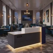 Аренда Конструкции выставочные POP UP ресепшен в ресторане «D.O.M» — ART SPACE