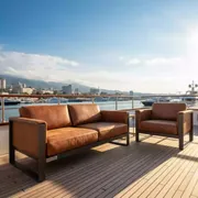 Аренда Комплект мебели с диваном AFM 308A Brown на VIP теплоходе (Морпорт Сочи) — ART SPACE