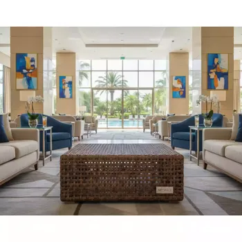 Аренда Журнальный столик Капри плетеный коричневый в Novotel Resort — ART SPACE