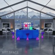 Стойки светящиеся 3х СЕКЦИОННАЯ ресепшен LED RGBW подсветка, стойки ресепшен, БАРНЫЕ, промо стойки, для регистрации гостей