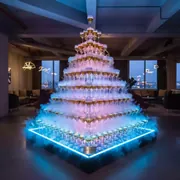 Аренда Пирамида из шампанского 364 бокала 12 ярусов в Imeretinskiy Hotel — ART SPACE
