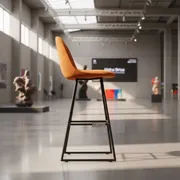 Аренда Стул барный Mars велюр оранжевый в Alpha Sirius — ART SPACE