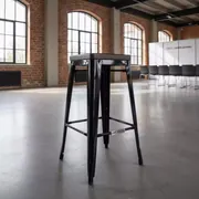 Аренда Стул барный Tolix Wood черный глянцевый в лофте «Студия 21» — ART SPACE