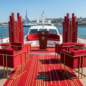 Аренда Премиальный красный на VIP теплоходе (Морпорт Сочи) — ART SPACE