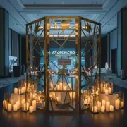 Аренда Задник золотая ширма со свечами в Radisson Hotel Rosa Khutor — ART SPACE