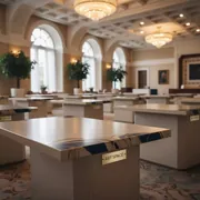 Аренда Столы обеденные бежевые в Гранд Отель Поляна — ART SPACE