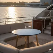 Аренда Стол коктейльный Орион Ø700 мм на VIP-яхте (Имеретинский порт) — ART SPACE