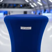 Аренда Чехол на табурет синий в ледовом дворце «Роза Хутор» — ART SPACE