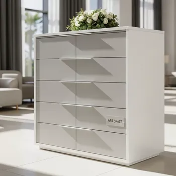 Аренда Комод Ноа 7 ящиков каркас белый светло серый в Radisson Collection Paradise — ART SPACE