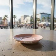 Аренда Тарелочки для комплимента Магнолия розовая золотая кайма в Pullman Sochi Centre — ART SPACE
