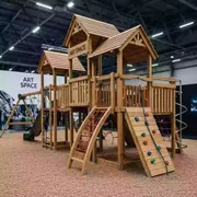 Аренда Игровая площадка детская для улицы с деревянной крышей Sunrise star NS5266 375 в МФК «Горный» — ART SPACE