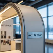 Аренда Фрагмент стенда Isoframe Wave Maxi с дверью и подсветкой в Gamma Sirius — ART SPACE