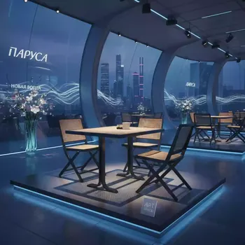 Аренда Стол складной Уитни ротанг в ресторане «Паруса» — ART SPACE
