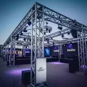 Аренда Шатер двухскатный из ферм 12х10 металлик в пляжном клубе Del Mar — ART SPACE