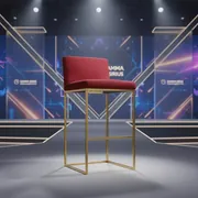 Аренда Стул барный Austin red золотого цвета с красной сидушкой в Gamma Sirius — ART SPACE