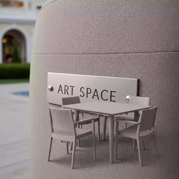 Аренда Комплект мебели обеденной Flow 3 серо бежевый в Bridge Resort — ART SPACE