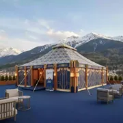 Аренда Шатер двухскатный 20х10 в Radisson Hotel Rosa Khutor — ART SPACE