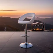 Аренда Стул барный хром сталь кожзам белый Амальфи на площадке Rosa Peak (2320м) — ART SPACE