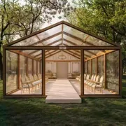 Аренда Шатер деревянный прозрачный 64 м² в парке «Ривьера» — ART SPACE