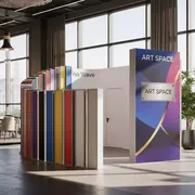 Аренда Стенд Isoframe Wave из 10 модулей Maxi с дверью в ресторане «Баран-Рапан» — ART SPACE